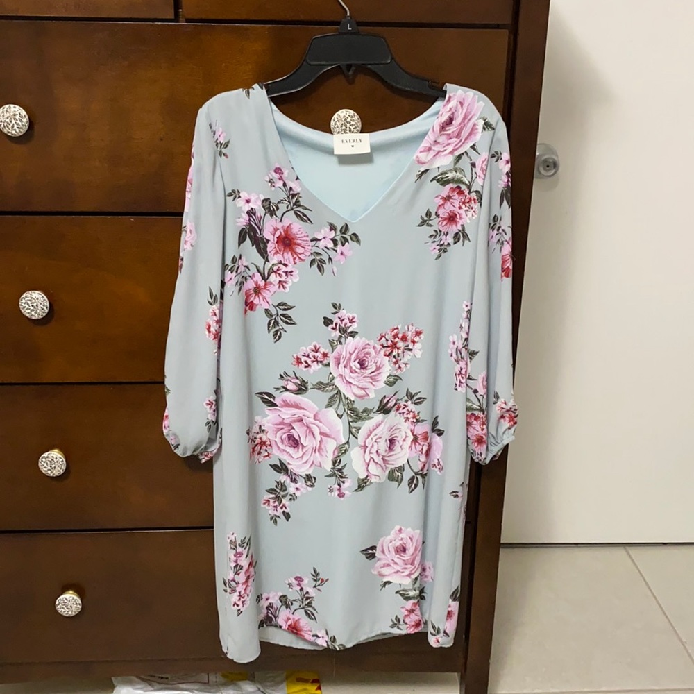 Floral blue dress